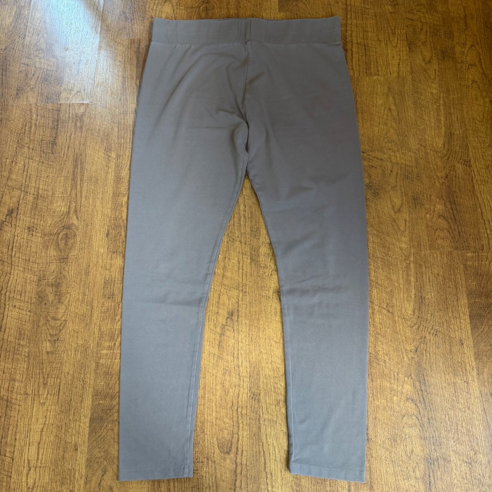 LOGO Lori Goldstein Leggings Women L Gray Cotton Spandex A236704 Casual
